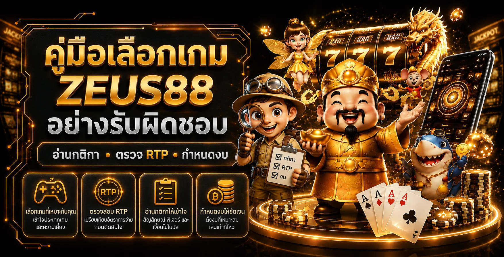 ZEUS88 คู่มือเลือกเกม อ่าน RTP และกำหนดงบ